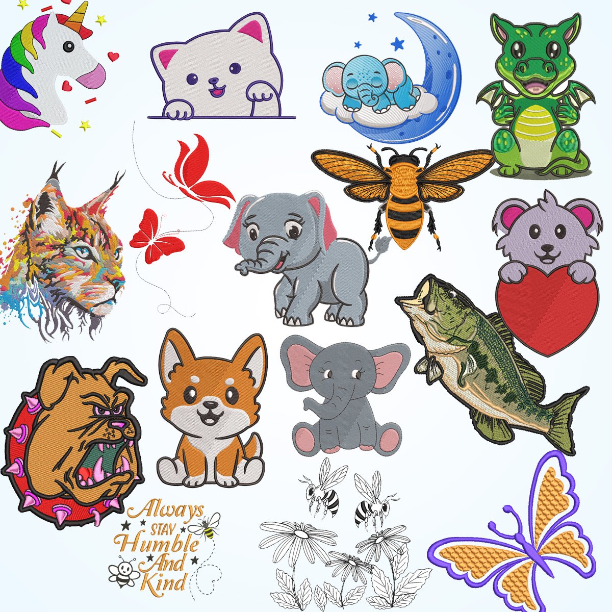 animal-bundle machine embroidery animal