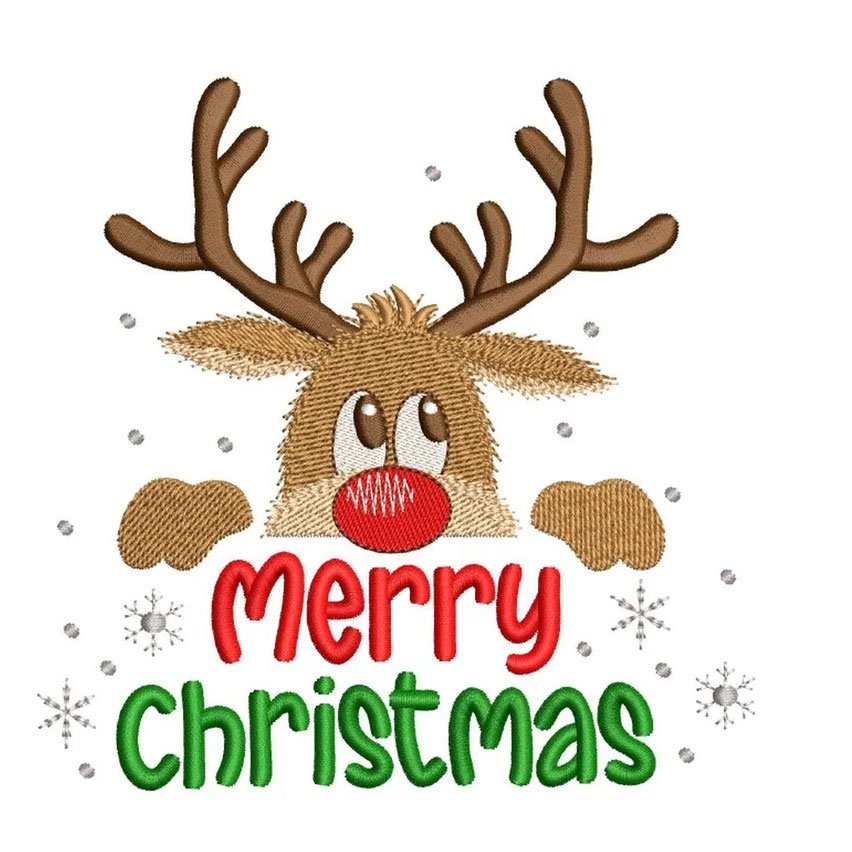 Christmas Reindeer Embroidery Design Christmas Machine embroidery design